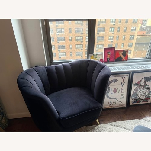 Used Margo Black Velvet Accent Chair for sale on AptDeco