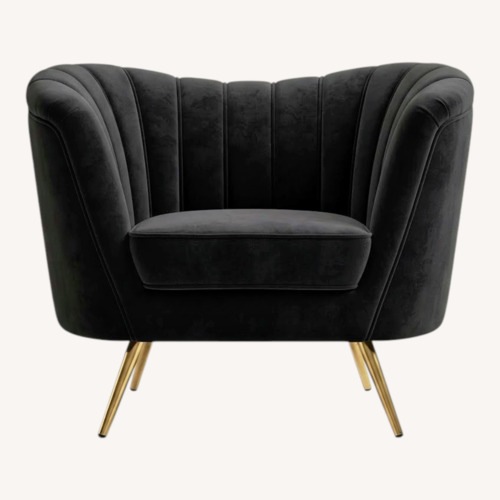 Used Margo Black Velvet Accent Chair for sale on AptDeco