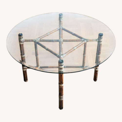 Used McGuire Bamboo Glass Top Dining Table for sale on AptDeco