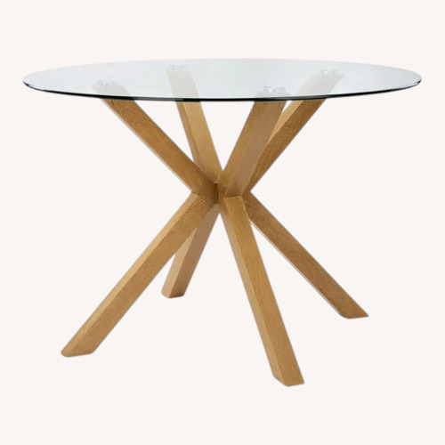 Used Jablon Glass Round Dining Table or Desk for sale on AptDeco