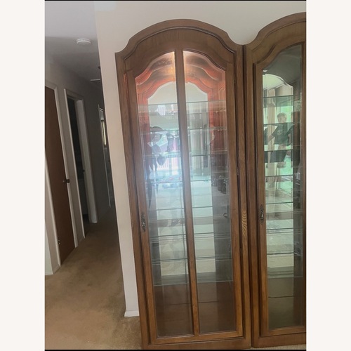 Used Large Solid Wood Lighted China Cabinet for sale on AptDeco