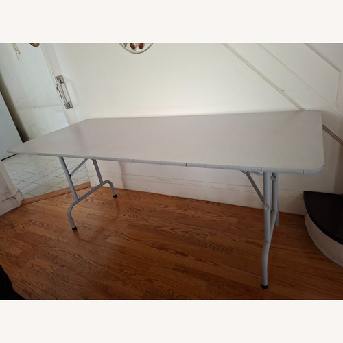 Used Light Gray Metal Side Table for sale on AptDeco