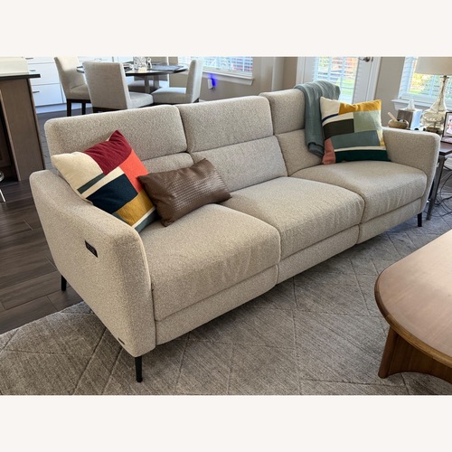 Used Natuzzi Greg Light Gray Fabric 3+ Seater Sofa for sale on AptDeco