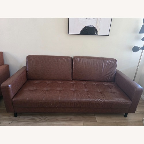 Used Dark Brown Leather 3+ Seater Sofa for sale on AptDeco