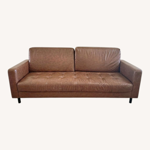 Used Dark Brown Leather 3+ Seater Sofa for sale on AptDeco