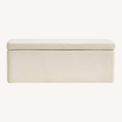 Used Pottery Barn Presley Leather Storage Bench (56”) for sale on AptDeco