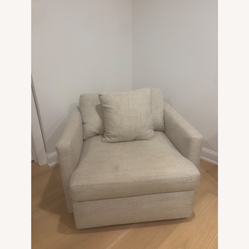 Used Crate & Barrel Lounge Light Gray Fabric Accent Chair for sale on AptDeco