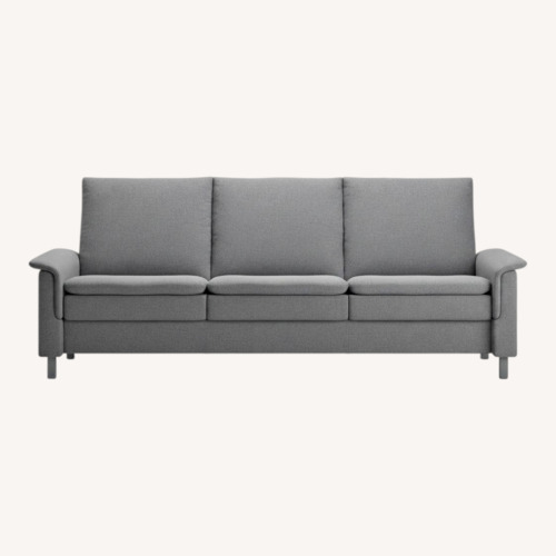 Used Black Leather 3+ Seater Sofa for sale on AptDeco