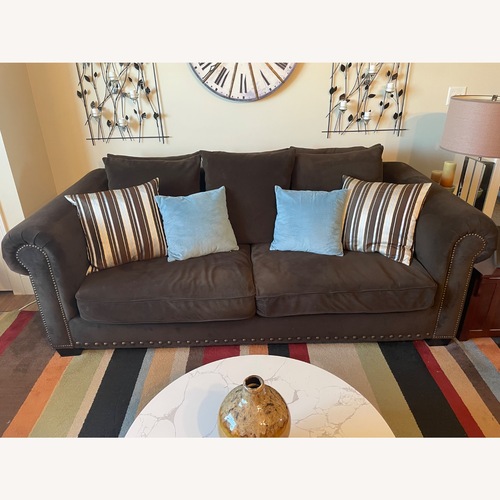 Used Z Gallerie Linden Espresso Fabric Sofa for sale on AptDeco