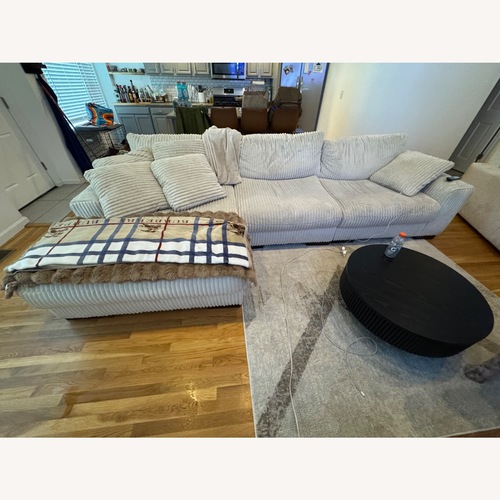 Used White 3 Seater Couch with Chaser and Loveseat for sale on AptDeco