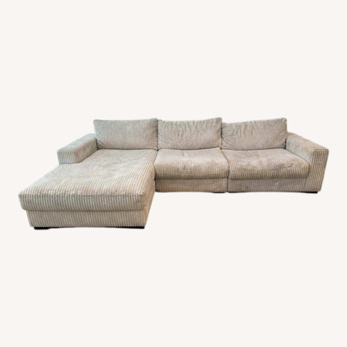 Used White 3 Seater Couch with Chaser and Loveseat for sale on AptDeco