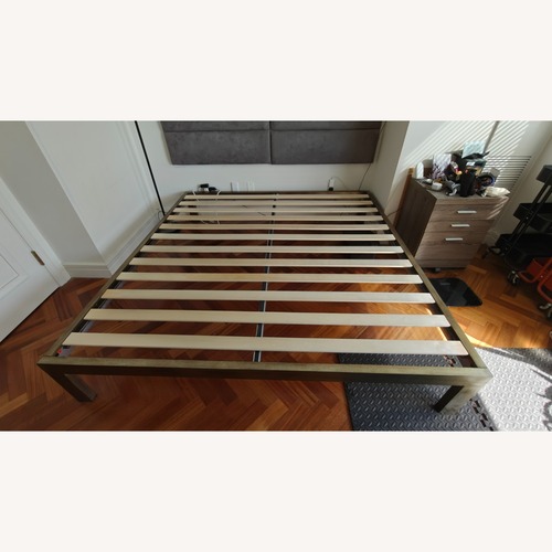 Used KEETSA The Frame Gold King Bed for sale on AptDeco