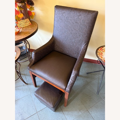 Used Dark Brown Faux Leather Armchairs for sale on AptDeco