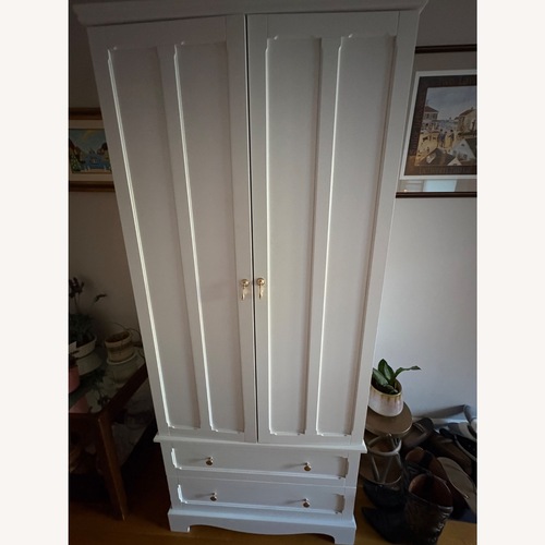 Used Wayfair White Wood Armoire for sale on AptDeco