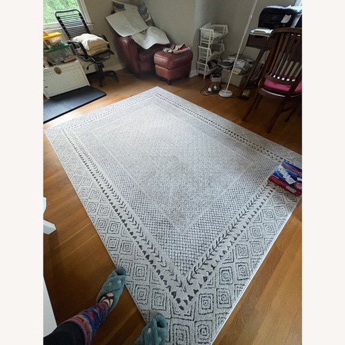 Used Wayfair Light Gray Fabric Area Rug 6' x 9' for sale on AptDeco