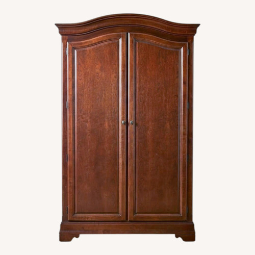 Used Ethan Allen Dark Brown Wood Armoire for sale on AptDeco