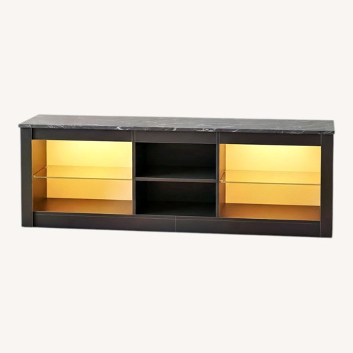 Used Bestier Black Wood Media Storage for sale on AptDeco