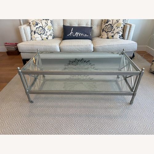 Used Silver Glass Coffee Table for sale on AptDeco