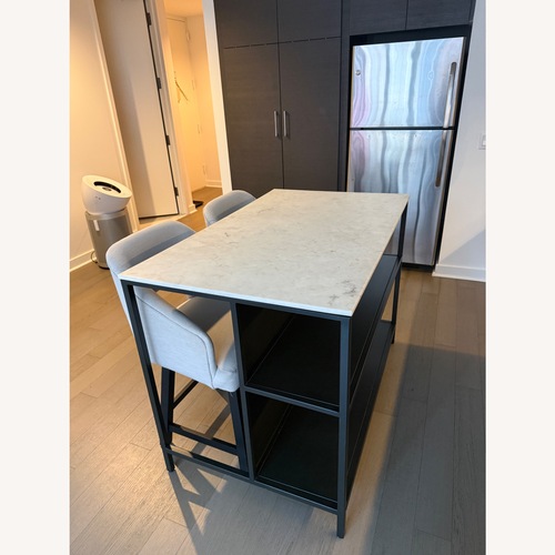 Used Pottery Barn Delaney Marble Kitchen Island for sale on AptDeco