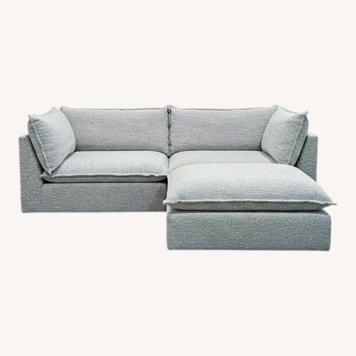 Used Living Spaces Light Gray Fabric 2 Piece Sectional for sale on AptDeco