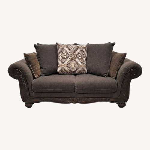 Used Dark Brown Fabric 2 Seater Sofa for sale on AptDeco