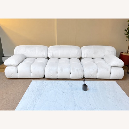 Used Bellini White Velvet Sofa for sale on AptDeco