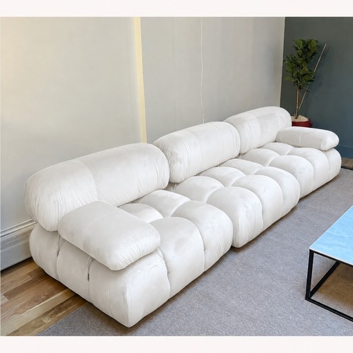 Used Bellini White Velvet Sofa for sale on AptDeco