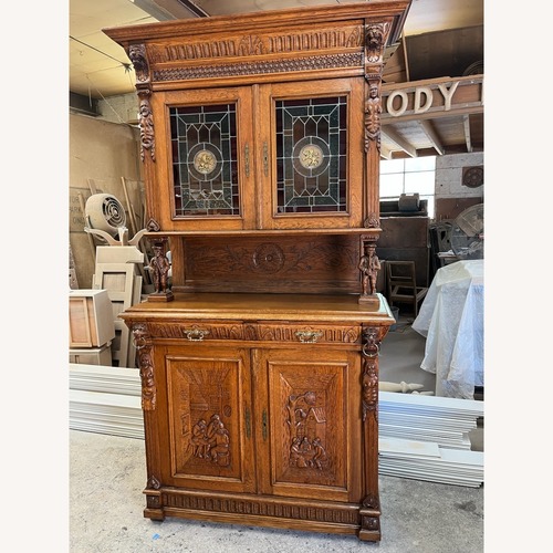 Used 1850 Dutch Carved Oak Hutch for sale on AptDeco