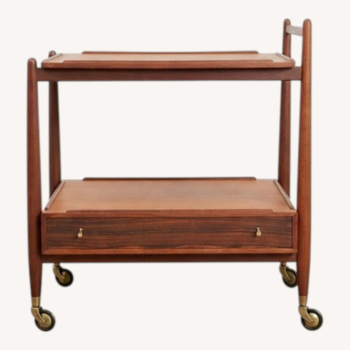 Used Vintage Mid Century Teak Trolley Bar Cart for sale on AptDeco