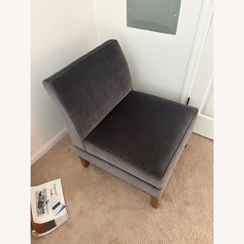 Used Ethan Allen Dark Gray Fabric Accent Chair for sale on AptDeco
