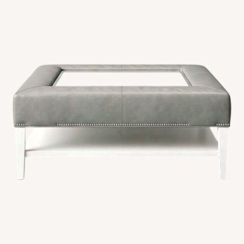 Used Light Gray Leather Coffee Table for sale on AptDeco