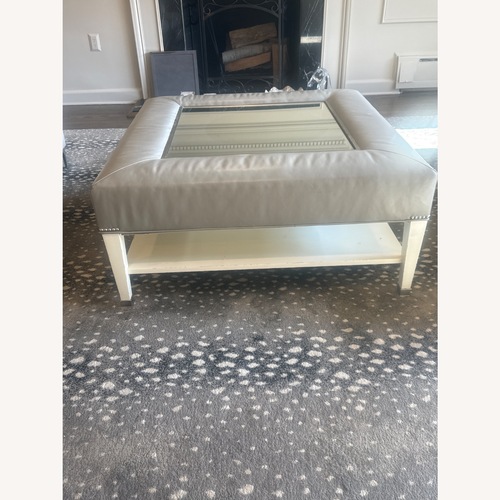 Used Light Gray Leather Coffee Table for sale on AptDeco
