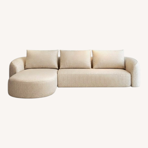 Used White Fabric 2 Piece Sectional for sale on AptDeco