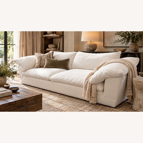 Used Restoration Hardware Cloud 9' Luxe Sofa, Perennials White for sale on AptDeco