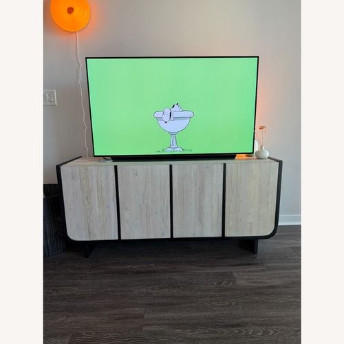 Used CB2 Sion White Wash Teak Credenza for sale on AptDeco