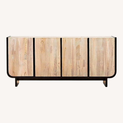 Used CB2 Sion White Wash Teak Credenza for sale on AptDeco