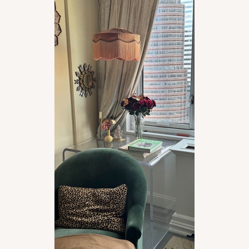 Used Clear Modern Custom Acrylic Waterfall Desk for sale on AptDeco