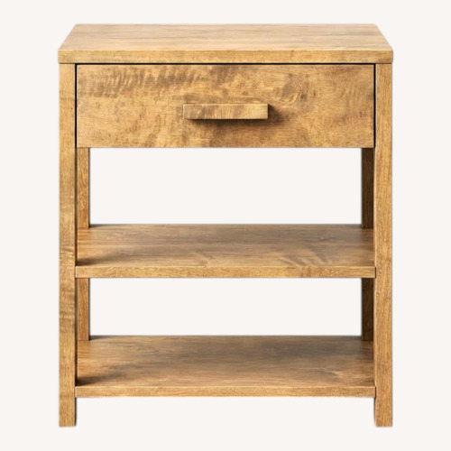Used Light Gray Wood Nightstand for sale on AptDeco