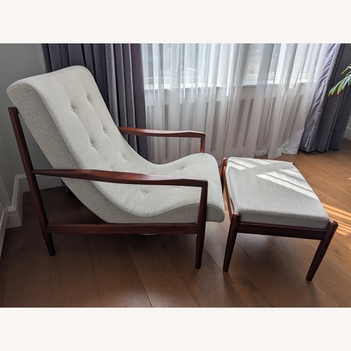 Used Bowery & Grand Midcentury Chair with Ottoman for sale on AptDeco