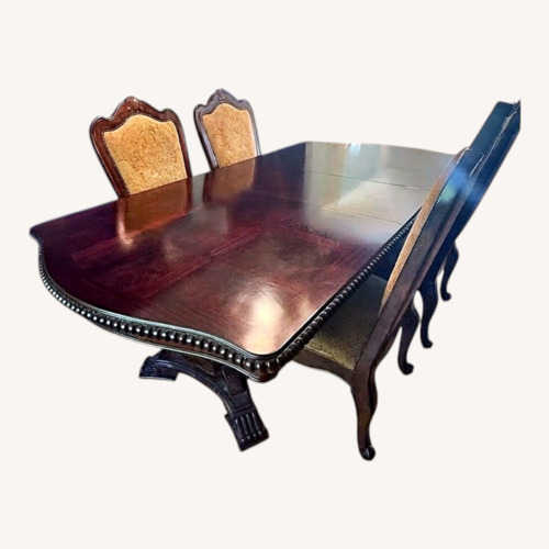 Used Universal Furniture Dark Brown Wood Dining Set for sale on AptDeco