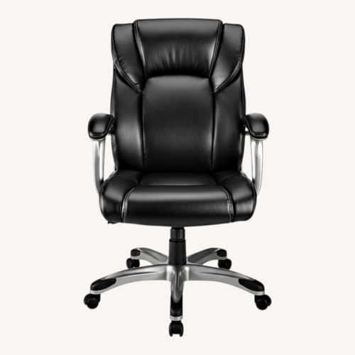 Used Office Depot Black Leather Executive Office Chair for sale on AptDeco