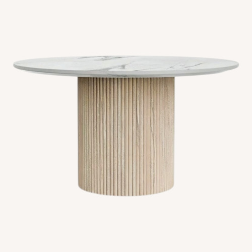 Used West Elm Ellington White Marble 48” Dining Table for sale on AptDeco
