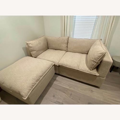 Used Albany Park Light Brown Boucle 3+ Piece Sectional for sale on AptDeco