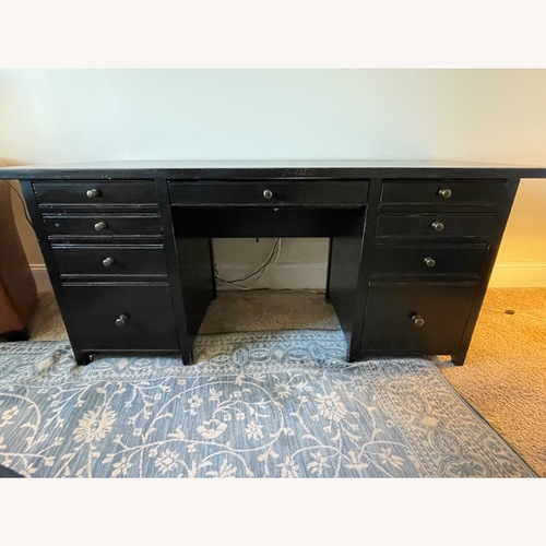 Used Restoration Hardware Printmaker's Black Lacquer Wood Desk for sale on AptDeco