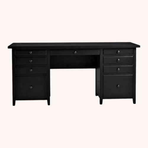 Used Restoration Hardware Printmaker's Black Lacquer Wood Desk for sale on AptDeco