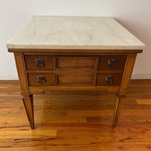 Used Vintage Marble-Top Square Side Table / End Table for sale on AptDeco