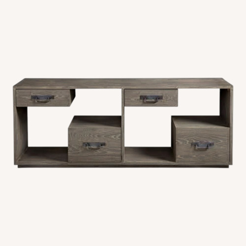 Used Universal Furniture Light Gray Wood Media Storage for sale on AptDeco