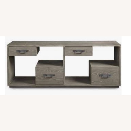 Used Universal Furniture Light Gray Wood Media Storage for sale on AptDeco