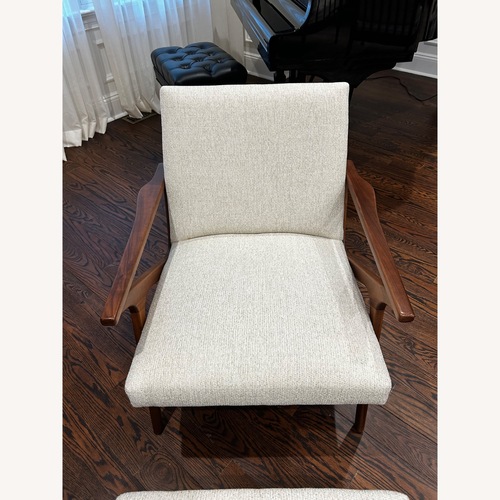 Used Crate & Barrel Cavett Natural Wood Accent Chair for sale on AptDeco