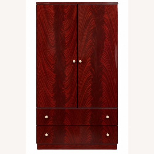 Used Glossy Mahogany Armoire Wardrobe with 2 Drawers for sale on AptDeco